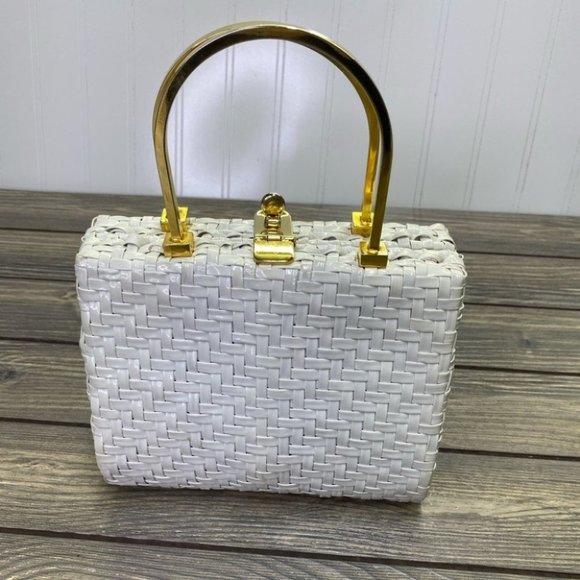 ADG Handbags - Vintage ADG White Basketweave Handbag
